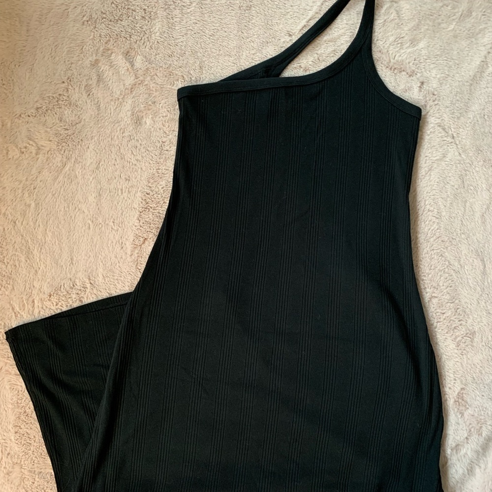 Aerie Black One-Shoulder Dress